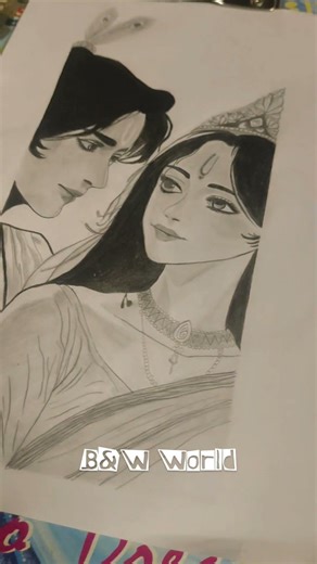 A Love Story beyond their Souls | Radha Krishna | Black and White World #radhakrishna #krishna