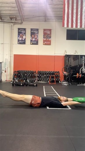 DL Straight Leg Dead Bug with Plate Overhead