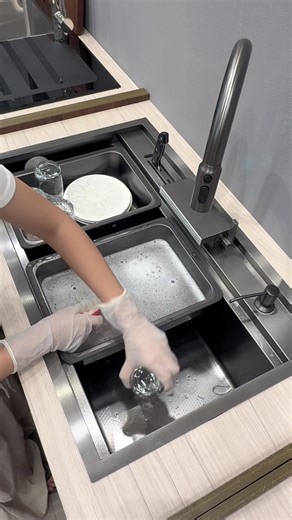 #kitchensink #washingsink #waterfallsink #dryingspace #sink Kitchen sink source factory, contact to get a price