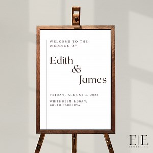 Minimalist Wedding Welcome Sign, Welcome Wedding Sign, Script Wedding Welcome Sign, Modern Wedding Signs, Large Wedding Sign - Etsy UK
