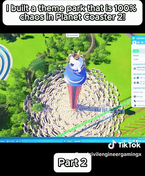 I built a theme park that is 100% chaos in Planet Coaster 2!#game #gaming #fyp #trendingvideo