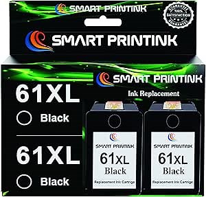61XL Ink Cartridge Replacement for HP 61 XL (2X Black) High-Yield Ink Compatible:Envy 4500 &500 Series, Deskjet 1000 1056 1510 1512 1010 1055, OfficeJet 2620 4630 4632 4634