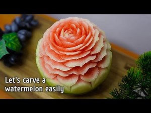 Watermelon Rose Carving: Step-by-Step Tutorial | How to Carve Watermelon Roses Flower