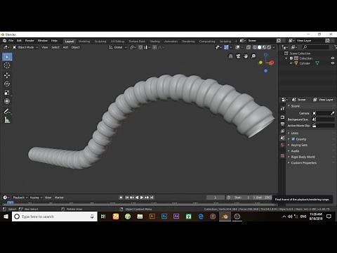 how to make outlet tube / Drain Hose Pipe In blender 2.80