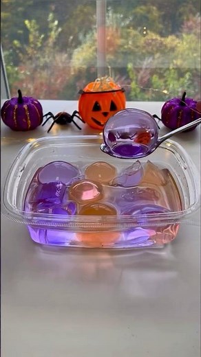 DIY HALLOWEEN NANO TAPE SQUISHY with WORLD’s LARGEST ORBEEZ!🎃🖤💫🫧 *satisfying nano bubble craft*