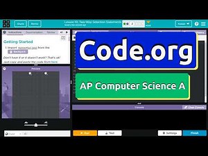 Code.org Lesson 10.3 Two-Way Selection Statements | Answer Tutorial | Unit 1 Computer Science A CSA
