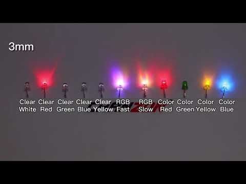100 Pcs 3mm Led Diode Flashing White Red Green Blue Yellow Rgb Fast