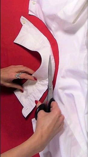 A beautiful BLOUSE from a man's shirt / Step-by-step recycling with pattern see link ⬆⬆⬆