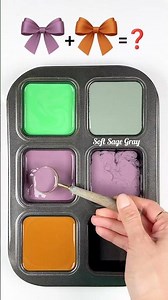 Color Palette/ “Mystery Color Mix: Green + Lilac + Brick Blend Results” #colormixing #artshorts