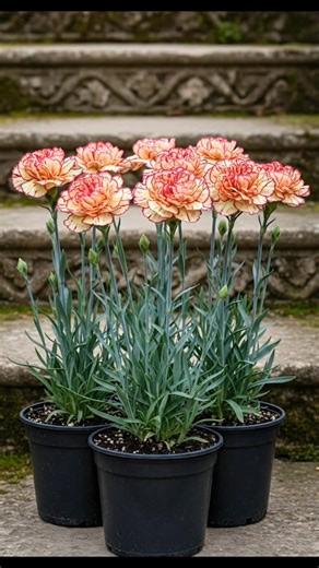 The Carnation Flower Plant is a popular ornamental plant known for its ruffled petals, long-lasting blooms, and pleasant fragrance. It is widely grown in gardens, balconies, and nurseries for both decorative and commercial purposes. Plant Characteristics:- Scientific Name: Dianthus caryophyllus Plant Type: Perennial (often grown as annual in warm regions) Height: 30–60 cm (1–2 feet) Growth Habit: Bushy, upright, and well-branched Leaves: Slim, bluish-green, lance-shaped leaves Flowers:- Shape: L