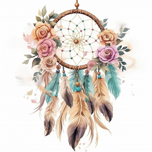 15 Cute Dreamcatchers Clipart Bundle, Dreamcatcher Illustrations, Printable Watercolor Clipart, High Quality JPG, Paper Craft, Junk Journals - Etsy
