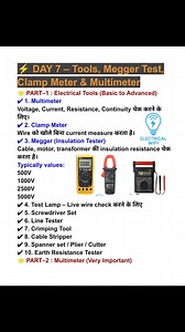 11K views · 178 reactions | ⚡ DAY 7 – Tools, Megger Test, Clamp Meter & Multimeter #electricalwifi #electrician #eletrician #fblifestyle #StarsEverywhere #electricity #electrical | Electrical wifi | Facebook