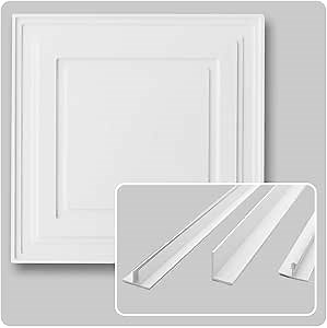 Complete Direct-Mount Ceiling Tiles & Grid Kit (140 Square feet, White)
