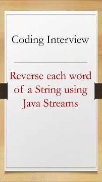 Reverse each work in String in java #corejava #java8 #interview #javainterview #code #java #coding