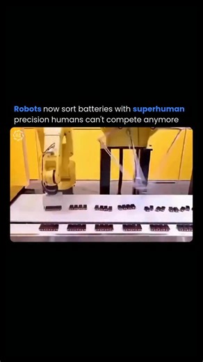Your AI Start on Instagram: "Robots have taken battery sorting to a new level with their unmatched precision. With advanced technology, they can now sort batteries faster and more accurately than humans ever could, reducing the risk of errors and improving recycling efficiency. This shift highlights the growing role of automation in industries, where robots are outpacing human capabilities. As tasks become more complex, we’ll continue to see robots playing a crucial part in creating more efficie
