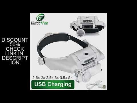 USB Rechargeable Glasses Loupe Watchmaker Repair Tool Glasses Magnifier LED Headband Magnifying Glas