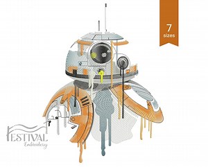Star Wars Machine Embroidery Designs BB8 Robot Watercolor Style. Trendy Embroidery. 7 Sizes. Instant Download - Etsy