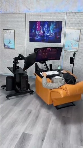 누워서 하는 게이밍 컴퓨터 책상 🎮게이밍 컴퓨터 쇼파 리클라이 - Gaming Computer Desk