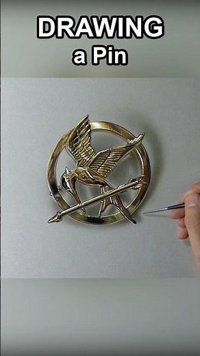 Hunger Games Mockingjay Pin #art #drawing
