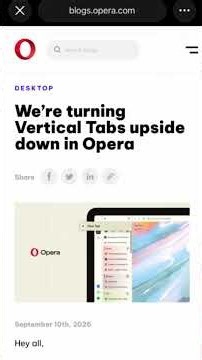 Latest Opera browser update arrives with flipped vertical tabs and more