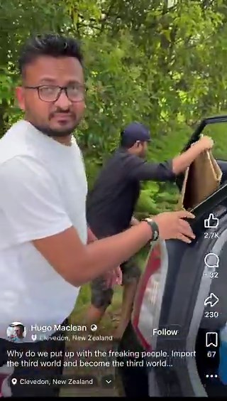 🚩Immigrant dumper update:The Indian dude who got caught littering has gone to the Police and Netsafe to complain about the online circulation of the footage and fears for his ‘safety’. He’s also claiming the person who recorded the footage broke his mirror - yeah right. Who’s going to believe this pond scum? The picture shows his mirror with a missing cover - like he has gone home and unscrewed it - wouldn’t you take a picture of the mirror immediately after they broke it? Where are the pieces?