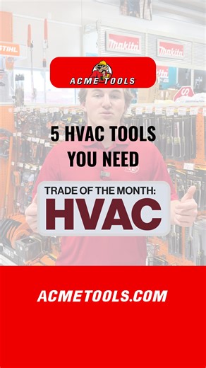 The December Trade of the Month is here: HVAC! 💨 We've got the 5 essential tools every pro needs to crush their installations and service calls! Shop all the gear now at https://brnw.ch/21wYfPz! LINK: https://brnw.ch/21wYfPA Which HVAC tool is a must-have? 👇 #hvac #hvactech #hvaclife #tradeofthemonth #acmetools #toolsofthetrade | Acme Tools