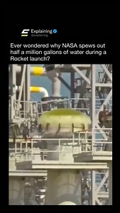 Explaining on Instagram: "Follow (us) @Explaining to learn something NEW every day 🧠💫 NASA releases nearly half a million gallons of water during rocket launches to suppress the extreme sound produced by the engines, which can exceed 180 decibels—loud enough to damage the rocket or nearby structures. This water absorbs and dampens the sound energy, protecting both the vehicle and launch pad. It also helps with thermal protection by cooling the area and reducing heat damage. The s