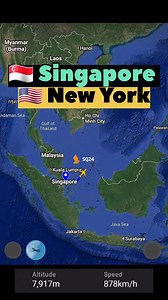 World's Longest Flight Route ✈️ - SINGAPORE 🇸🇬 to NEW YORK 🇺🇸 #flight #aviation #aviationlovers #flightpath | Flight RouteXplorer