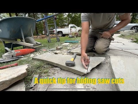 Quick tip for hiding saw cuts in bluestone/flagstone
