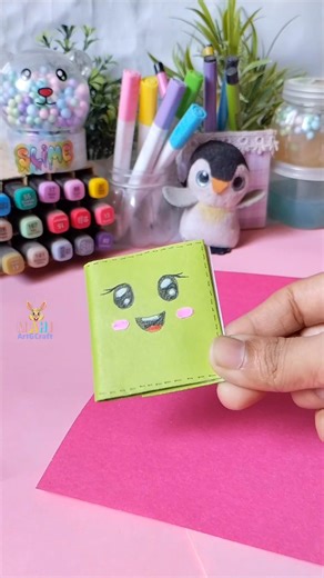 DIY cute mini notebook 📒 No glue ✨ #shorts #mahiartandcraft #craft #love #art #diy