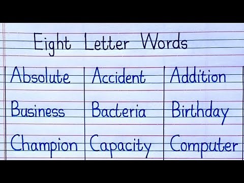 Eight Letter Words Part - 1| Eight Letter Words in English| 8 Letter Words|