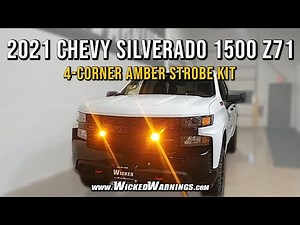 2021 Chevy Silverado 1500 Z71 4-Corner Amber Strobe Lights Kit