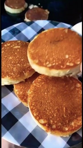 Homemade Hungry Jack Pancakes with Fried Eggs