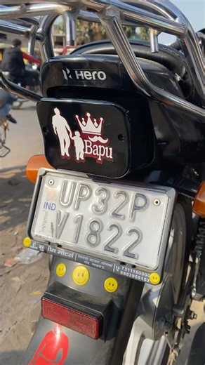 😍Bapu Splendor Bike Back Light Sticker #shorts #bapu #splendormodified #akhilbikemodify #virals 🔥