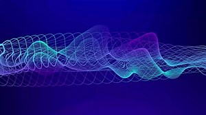 Download Digital Blue wave tech pulse, futuristic radio signal in dark blue background suitable for illustrations of music, sound waves, cyber and wireless technology visualization. for free