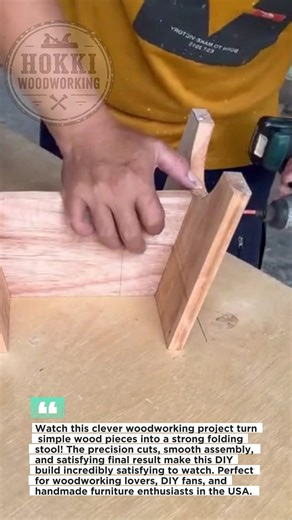 DIY Folding Wooden Stool Build | Simple Woodworking Genius!