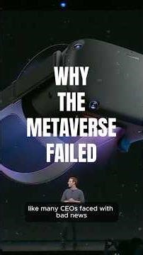 Why Zuckerberg's Metaverse bet failed