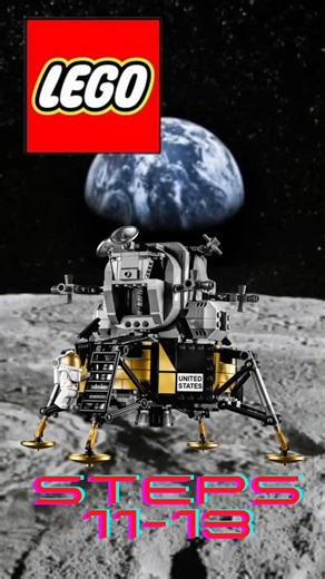 BUILDING THE LEGO NASA LUNAR MODULE steps 11-13 #lego #stopmotion #moon