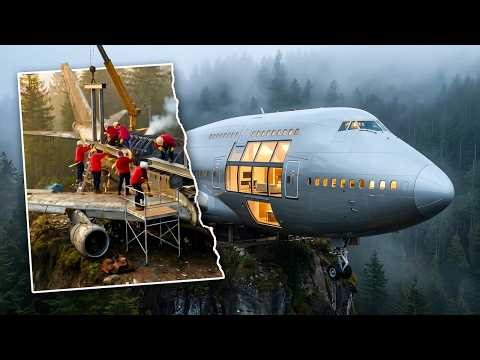 747 Airplane House Build in the Mountains | ASMR restoration Airplane.