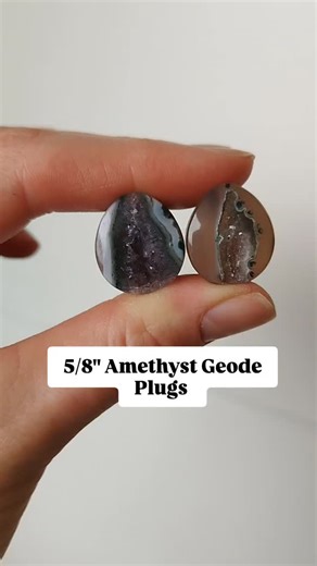 @aeoplugs on Instagram: "These were custom ordered, but they turned out so nice that they deserve a spot on the feed 😍 #plugs #amethystdruzy #amethystplugs #geodeplugs #amethystgeode"