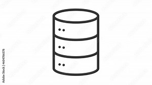 Animated server database line icon. Data management animation. Cloud storage. Computer hardware. Big data. Loop HD video with alpha channel, transparent background. Outline motion graphic Stock Video