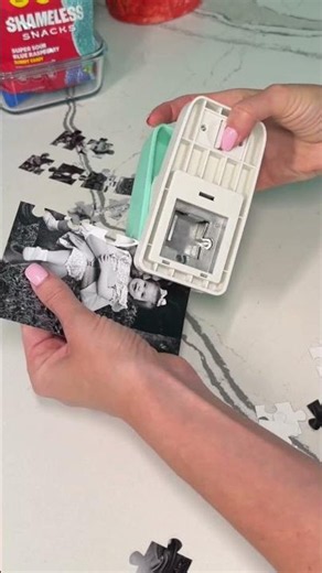 I tried a puzzle machine!! Making a DIY puzzle to surprise my 41 month old!