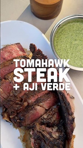 Tomahawk Steak x Aji Verde 🥩🍃🔥 Aji Verde Sauce Recipe listed below!