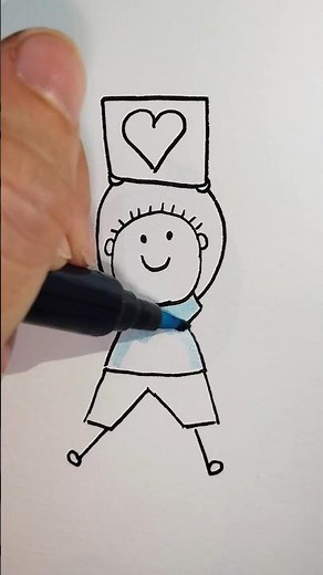 how to easy draw a cute boy kid step by step! #easydraw #doodleart #drawingtutorials #drawingideas
