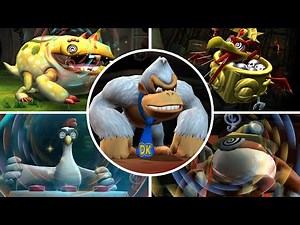 Donkey Kong Country Returns 4K - All Bosses with Super Kong