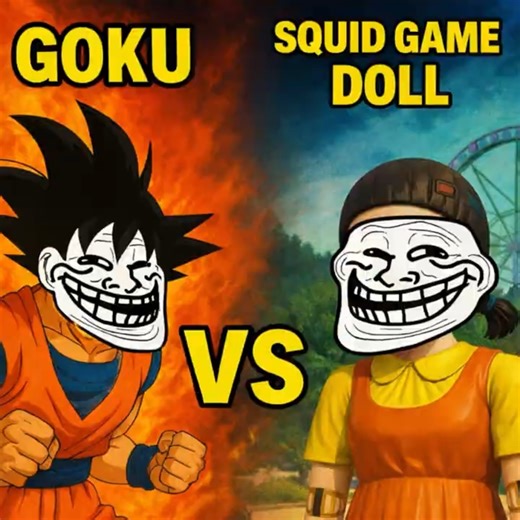 Goku vs Squid Game Doll #trollface #shorts