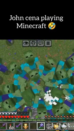 john cena playing Minecraft 🤣 #minecraft #gaming