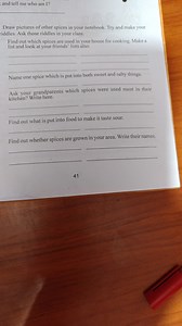 Spice-related Activities and QuestionsDraw pictures of other ... | Filo