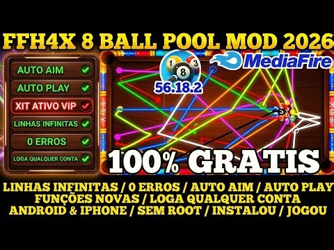 😳 8 BALL POOL MOD MENU 2026 🔥 FFH4X iOS & ANDROID | ATUALIZAÇÃO NOVA • SEM ERRO 🎱