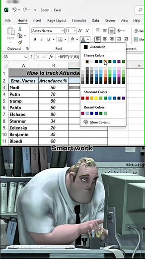 Create amazing attendance Tracker in excel 👍 #excel #exceltutorial #software